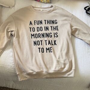 Beige Graphic Sweatshirt